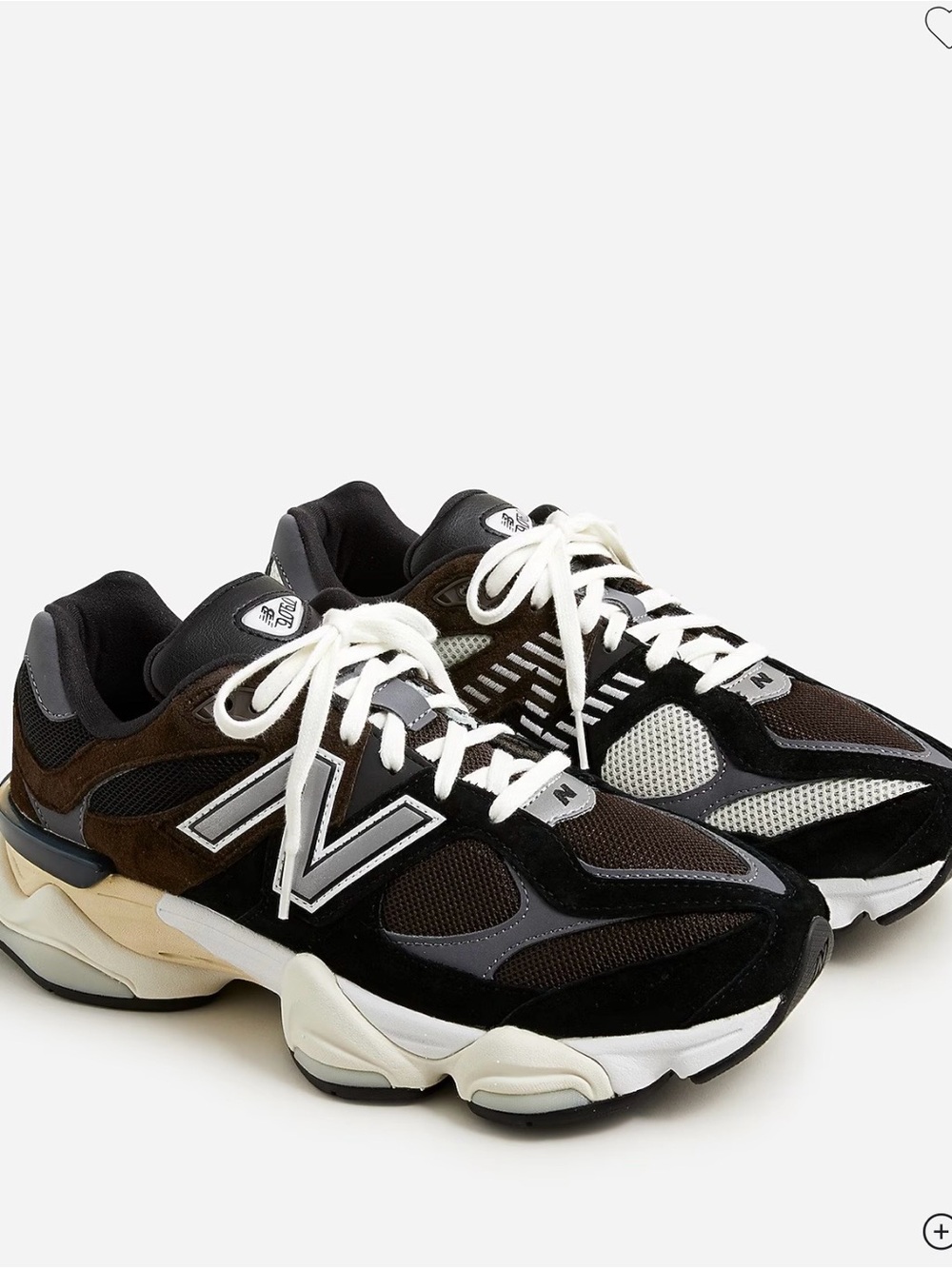 New Balance 9060  Black and Brown Retro Runner Sneakers Size 36